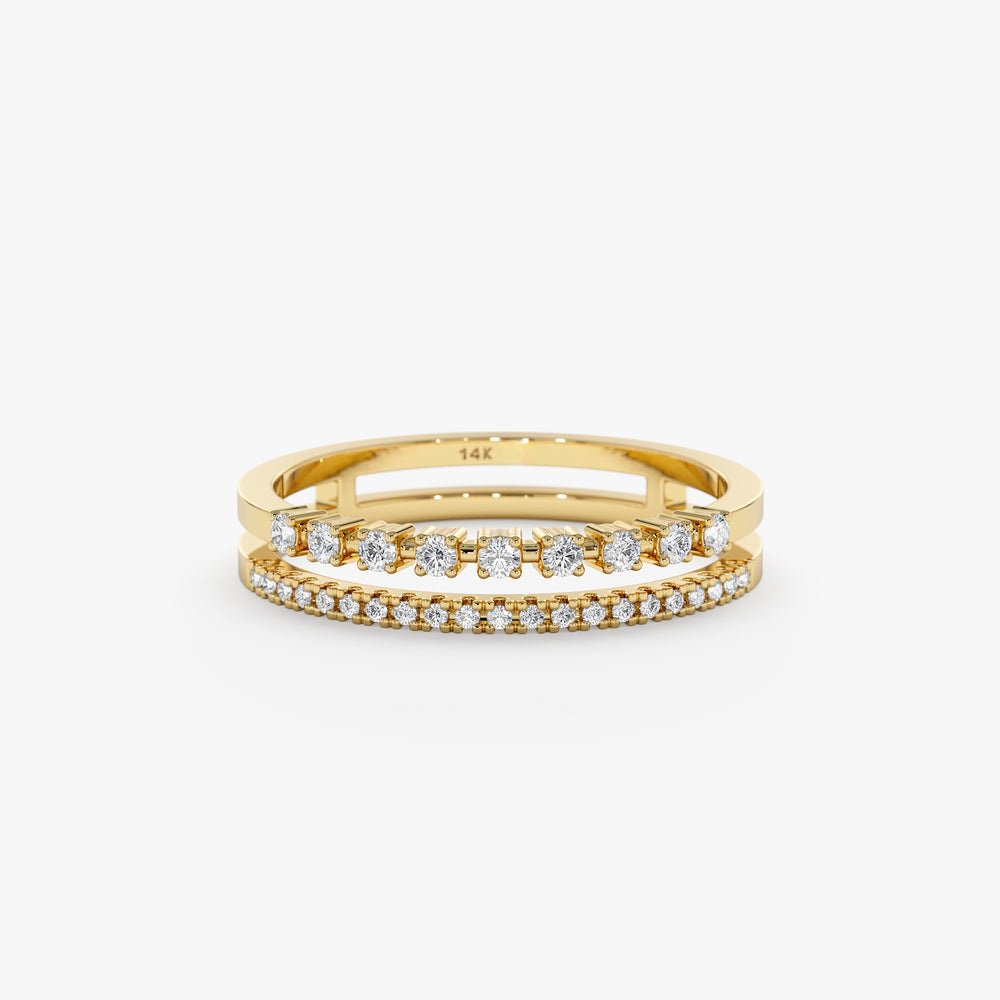 Solid Gold Double Diamond Band