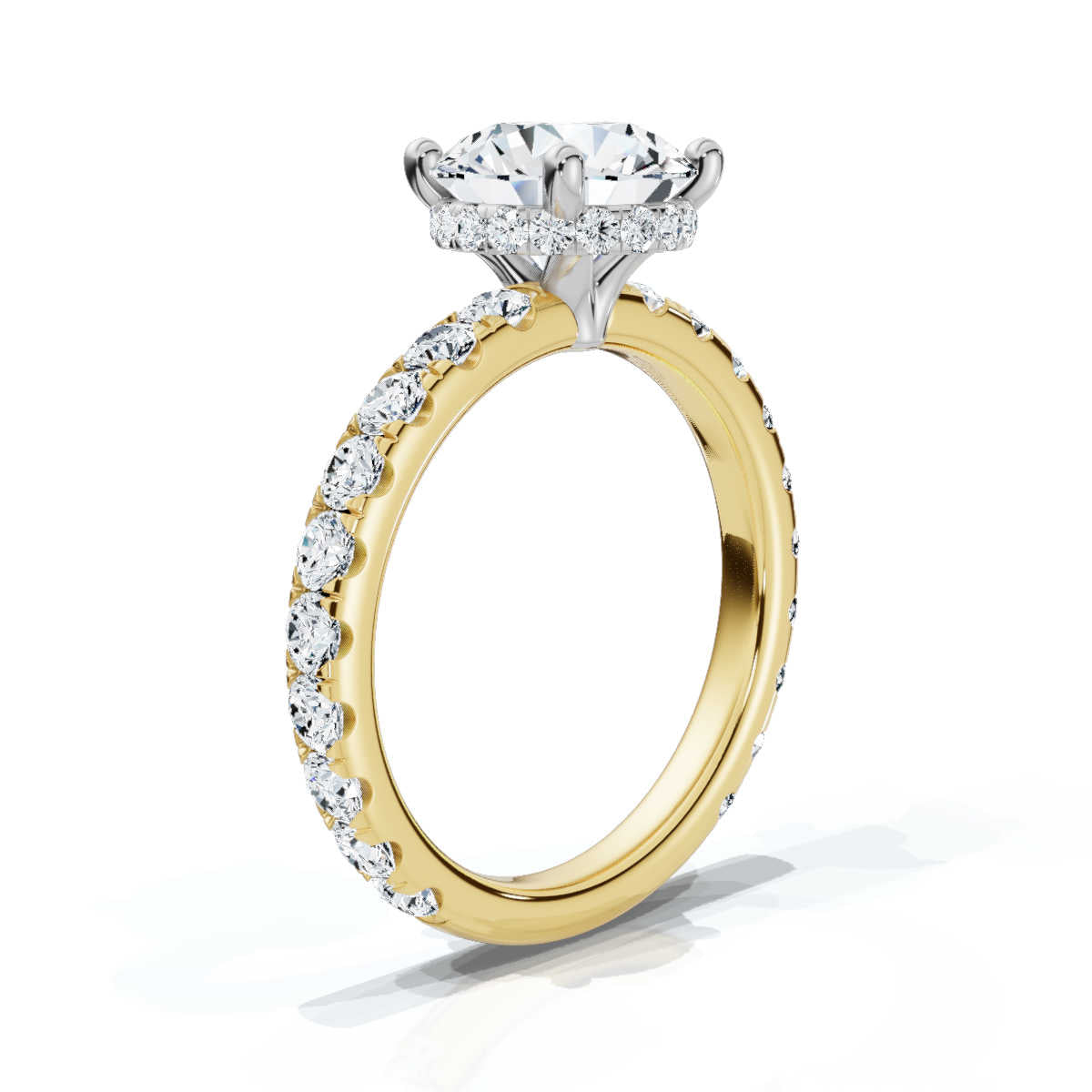 Solid Gold 3ct Lab Grown Diamond Engagement Ring