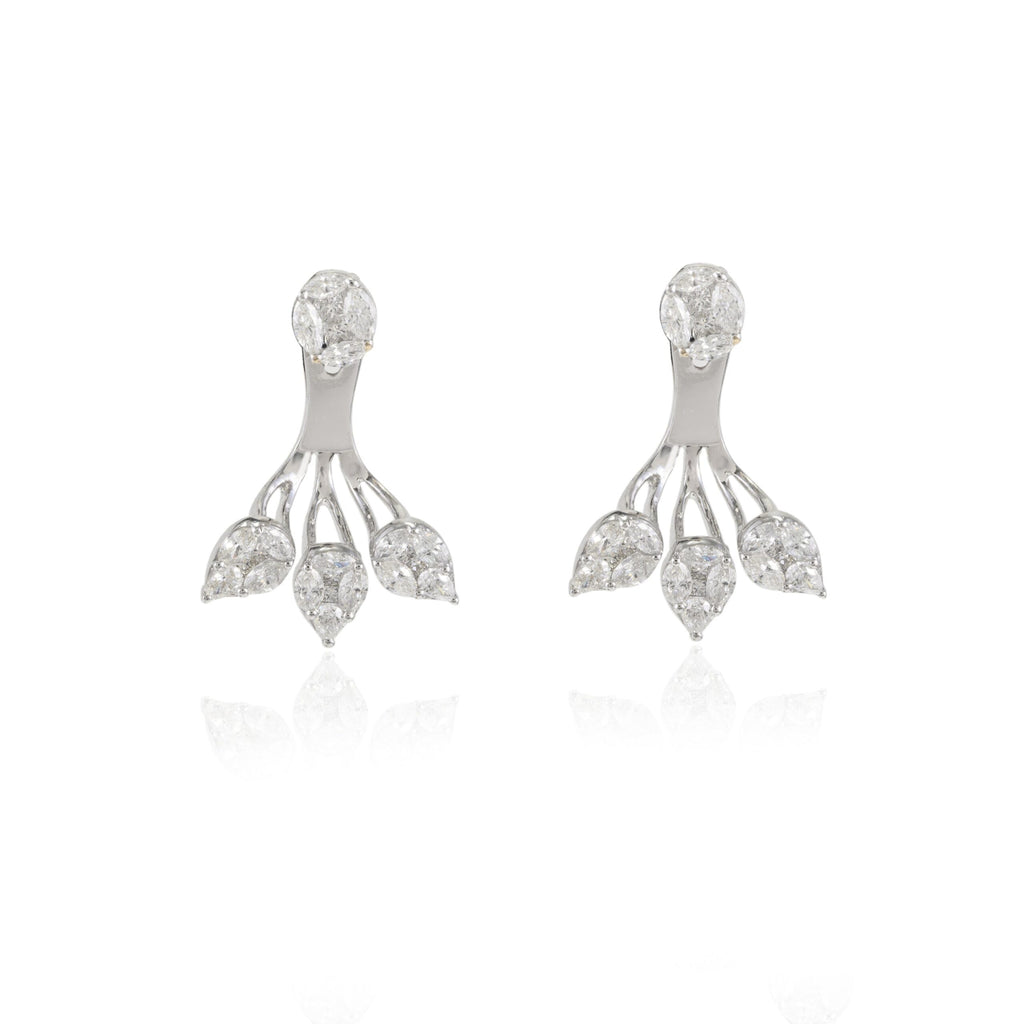 Solid Gold Natural Diamond Ear Jacket Earrings