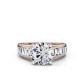 Solid Gold 3 CT Channel Set Lab Grown Diamond Engagement Ring