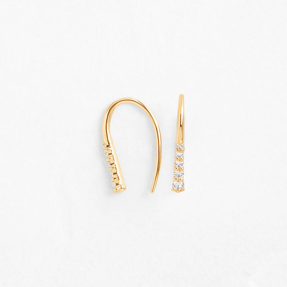 Solid Gold Inline Threader with Diamonds