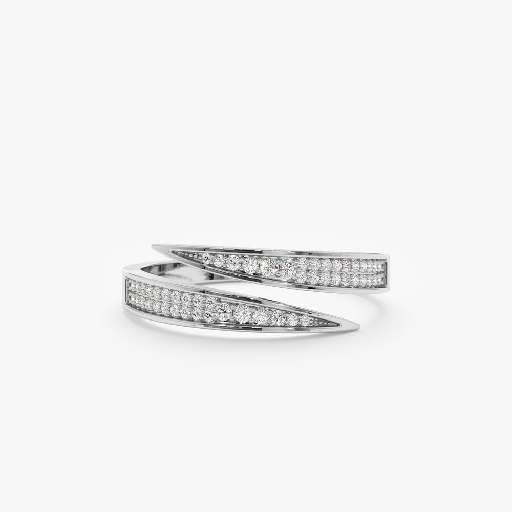 Solid Gold Open Diamond Wrap Around Ring (EF08F2)