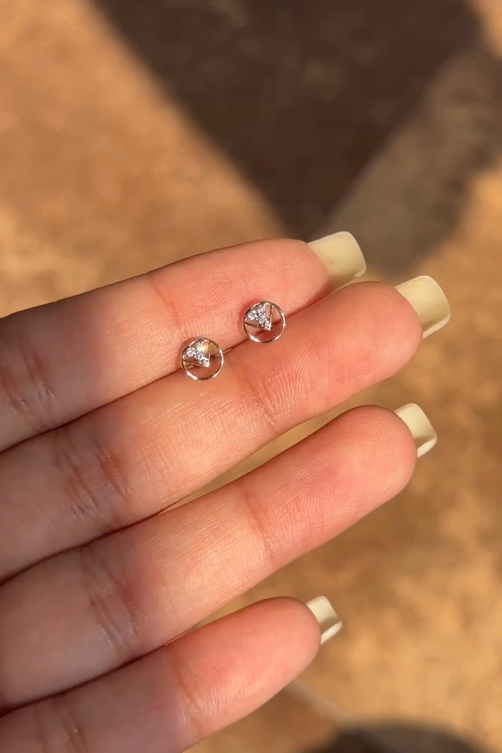 Solid Gold Diamond Earrings