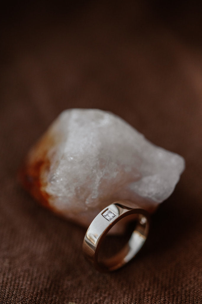 Solid Gold Lab Diamond Fancy Bagguet pattern ring