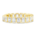 Bezel Set Emerald Cut Moissanite Eternity Ring, photo 1