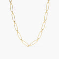 Solid Gold Oval Link Chain Necklace