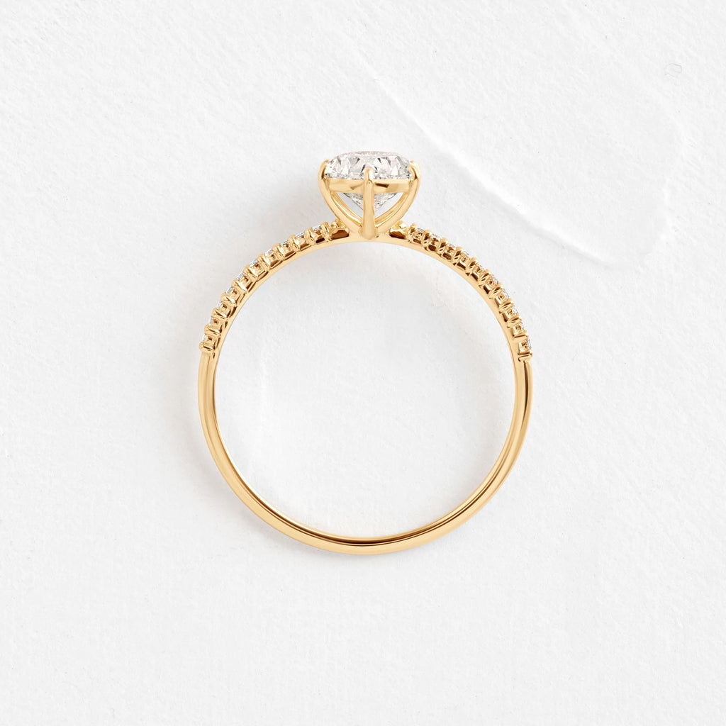 Whisper Ring with Pavé Band – Moissanite, photo 2