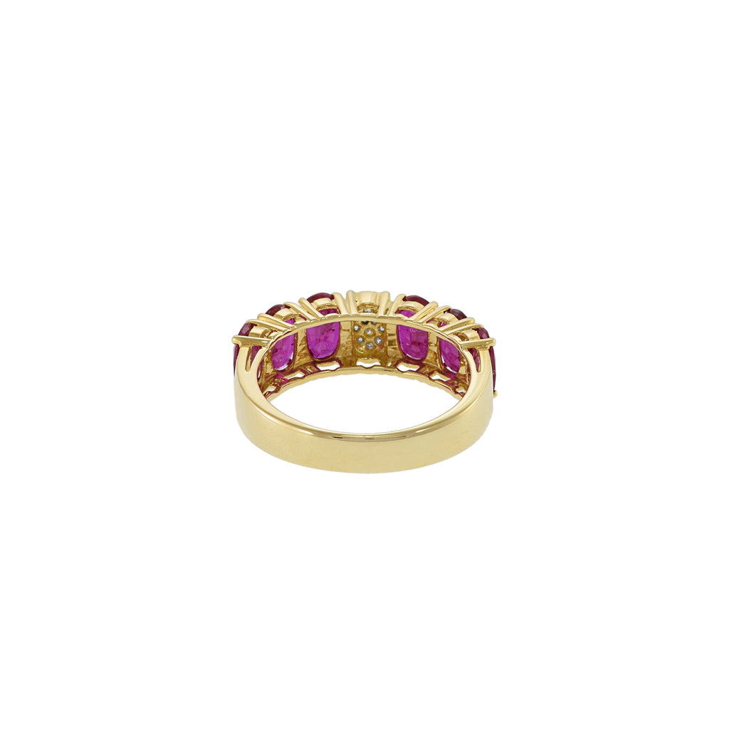Solid Gold Ruby And Diamond Ring