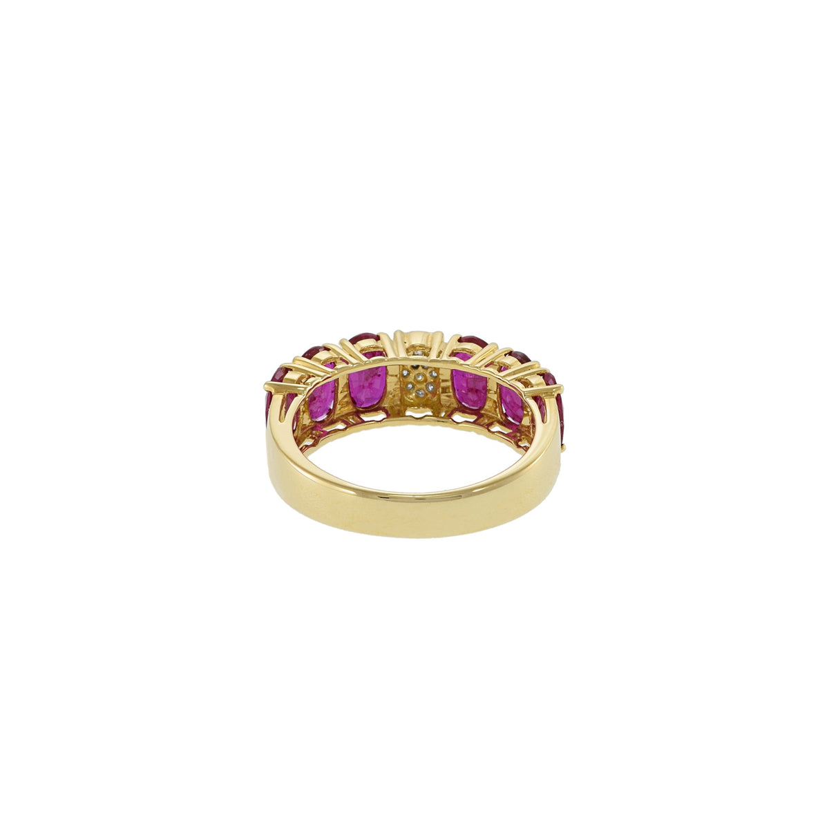 Solid Gold Ruby And Diamond Ring