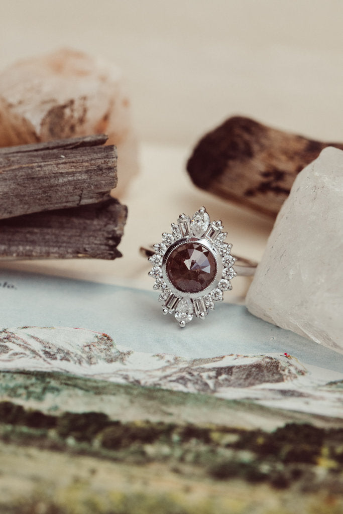 Solid Gold Rustic Diamond Ring (4305E9)