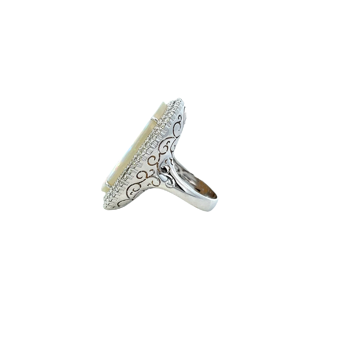 18K Solid Gold Opal Diamond Ring - Style A (Check Description - Says Earrings)
