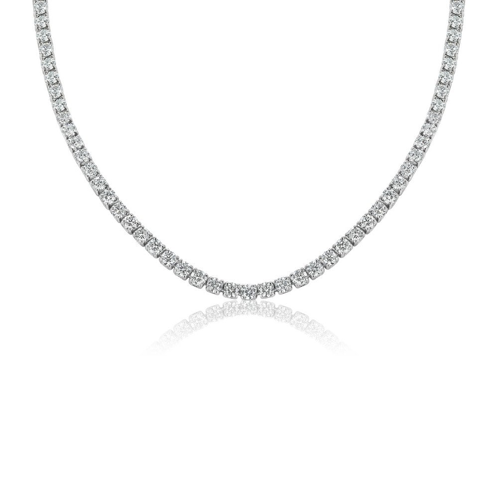 Solid Gold Natural Diamond Tennis Necklace