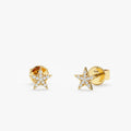 Solid Gold Diamond Star Studs (1B6439)