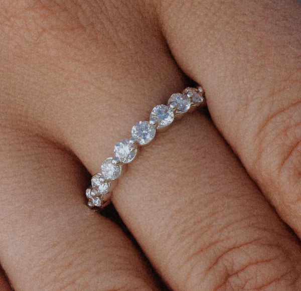 Solid Gold Lab-Grown Round Stackable Ring