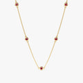 Solid Gold Ruby Station Necklace (3420EC)
