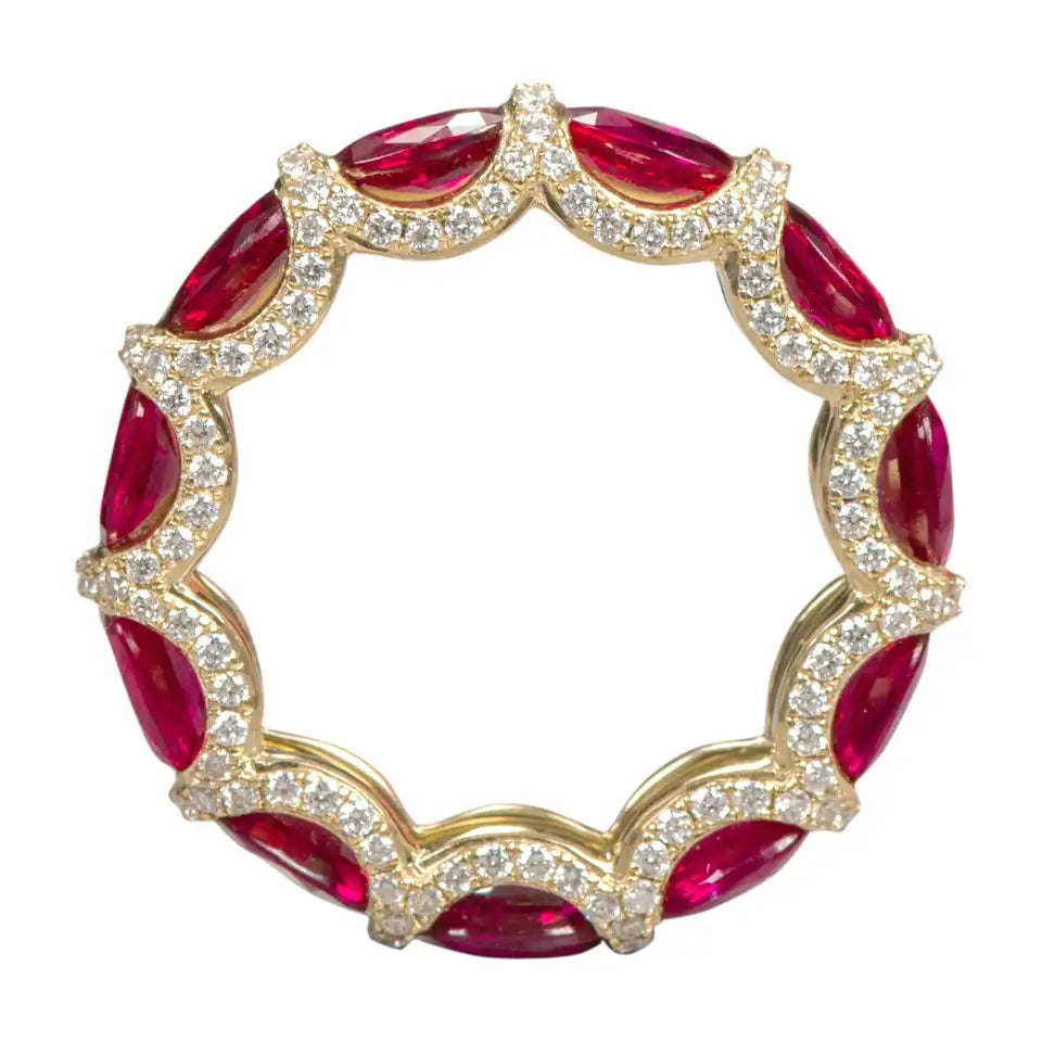 Solid Gold Ruby Wedding Band (AA2780)