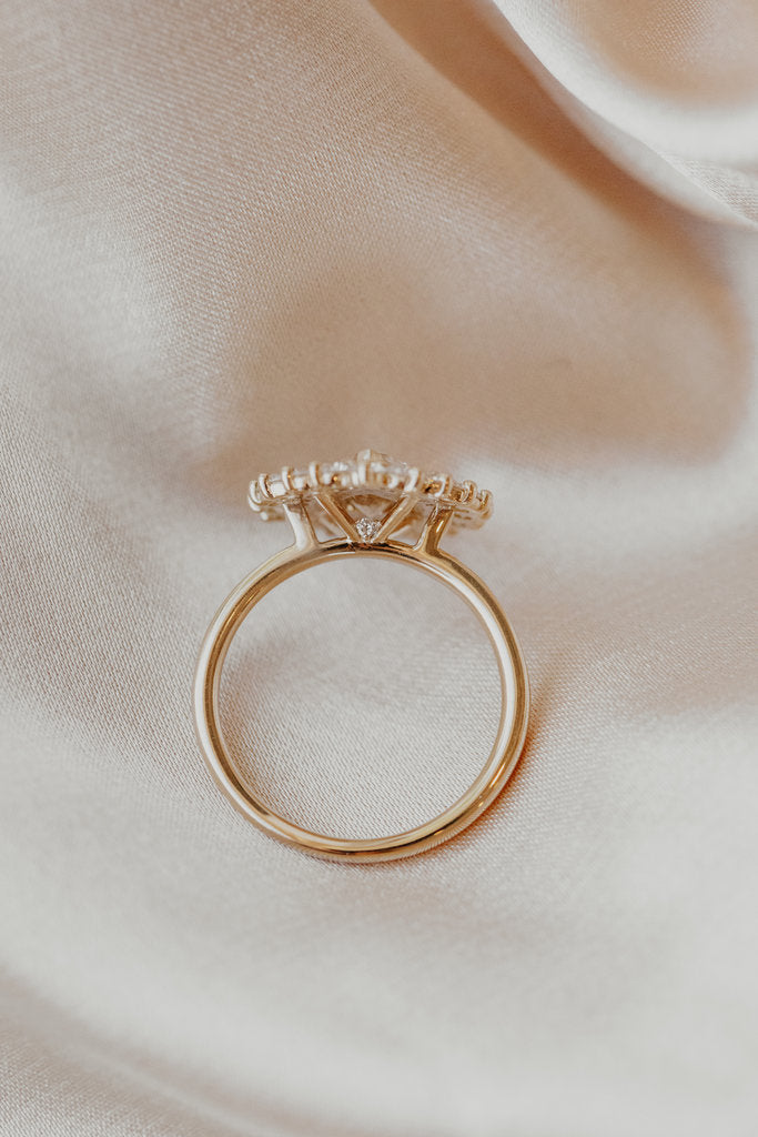 Marsielle 1.06ct Pear Champagne Moissanite Double Halo, photo 3