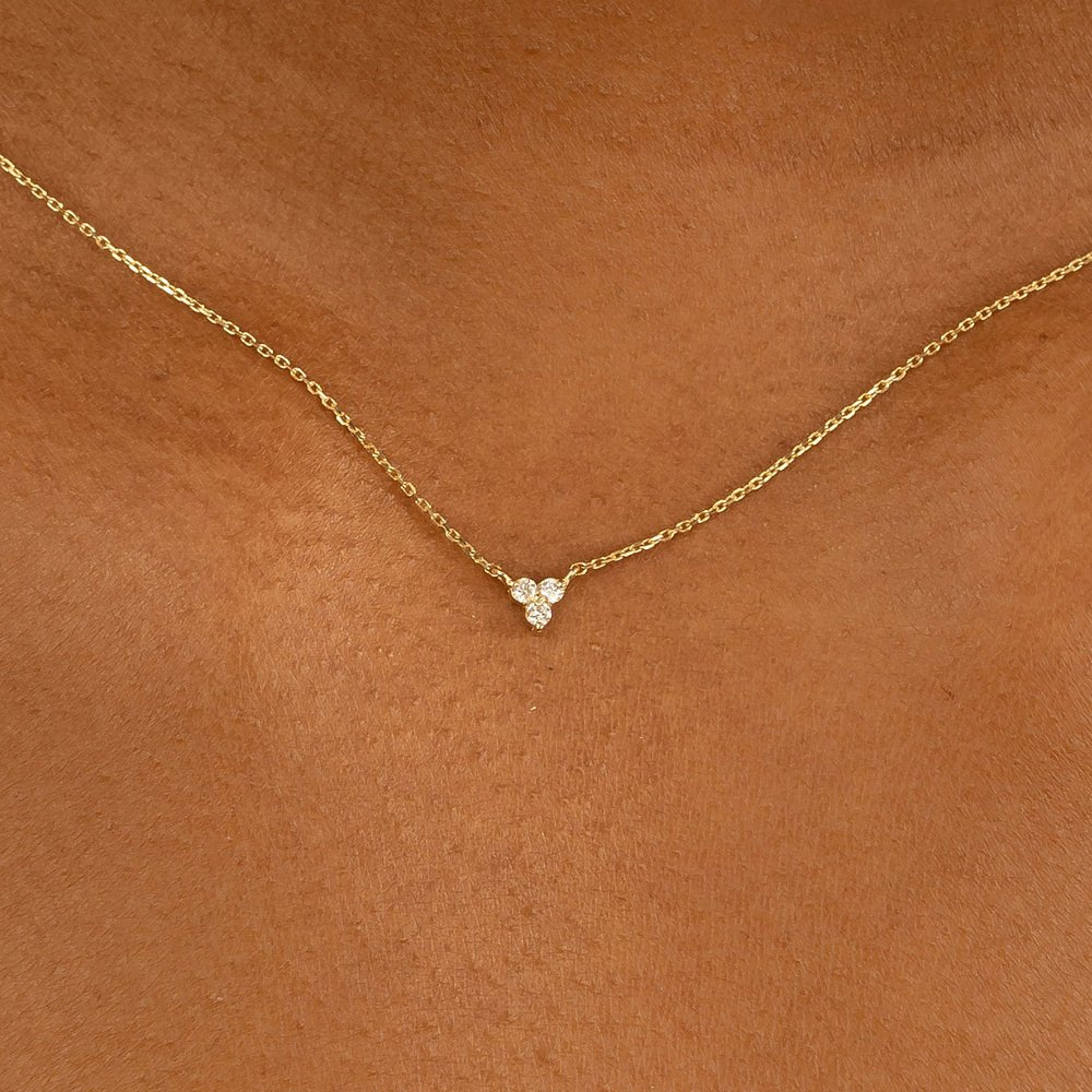 Solid Gold Diamond Trio Necklace (A74DC2)