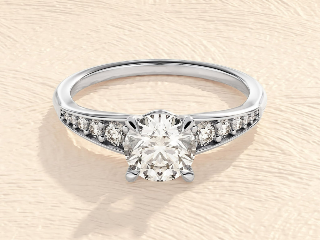 Solid Gold Round Cut Lab Grown Diamond Ring 1.00 ct Promise Ring