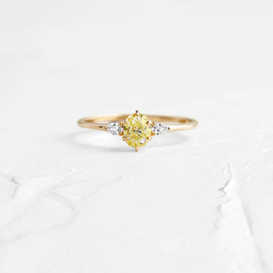 Solid Gold 0.53ct. Yellow Diamond Ring