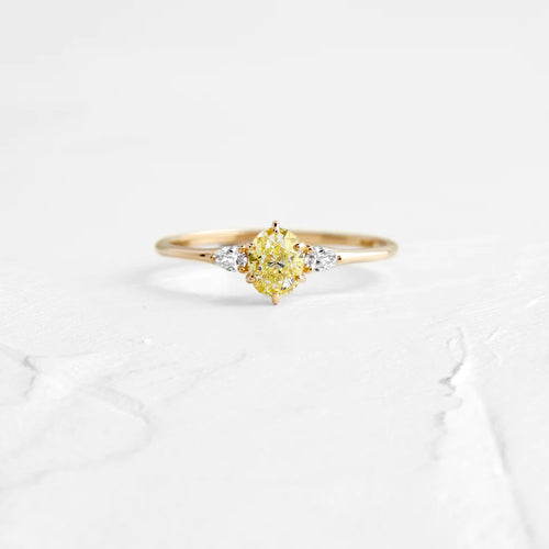 Solid Gold 0.53ct. Yellow Diamond Ring