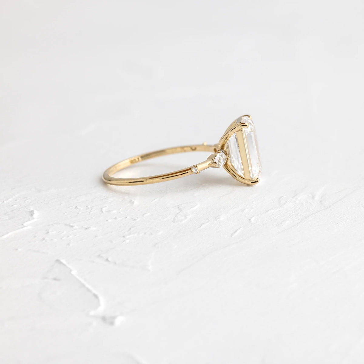 Solid Gold Lab-Grown Diamond Emerald Cut Engagement Ring