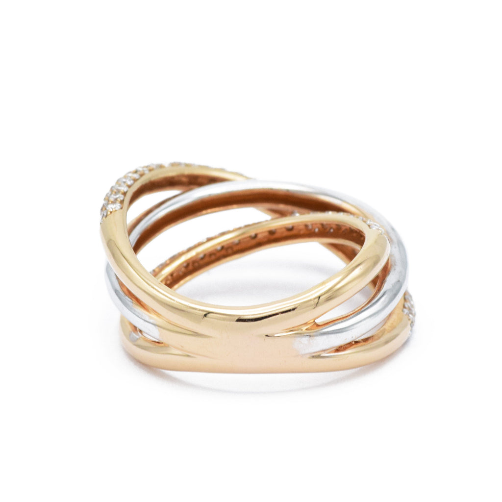 Tricolor Gold and Moissanite Twist Ring, photo 4