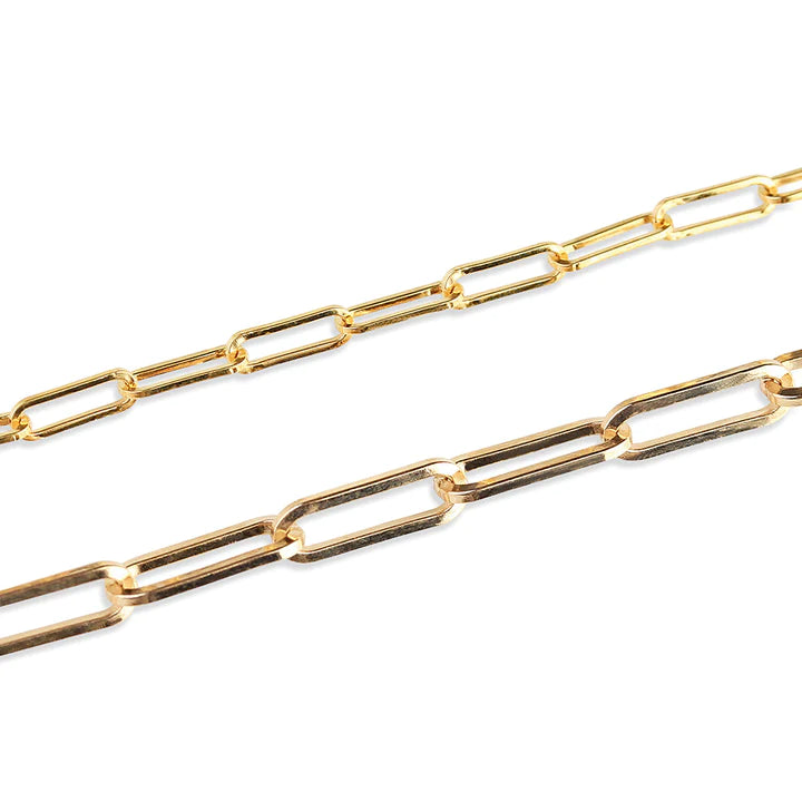 Solid Gold Mini Paperclip Chain