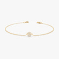 Solid Gold Diamond Initial Bracelet (7CB065)