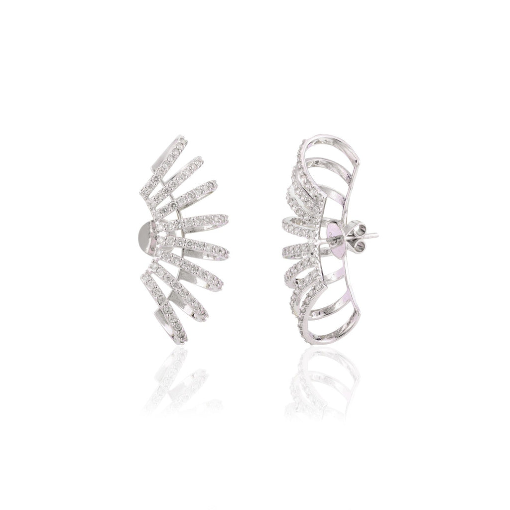 Solid Gold Cocktail Climber Diamond Cuff Earrings