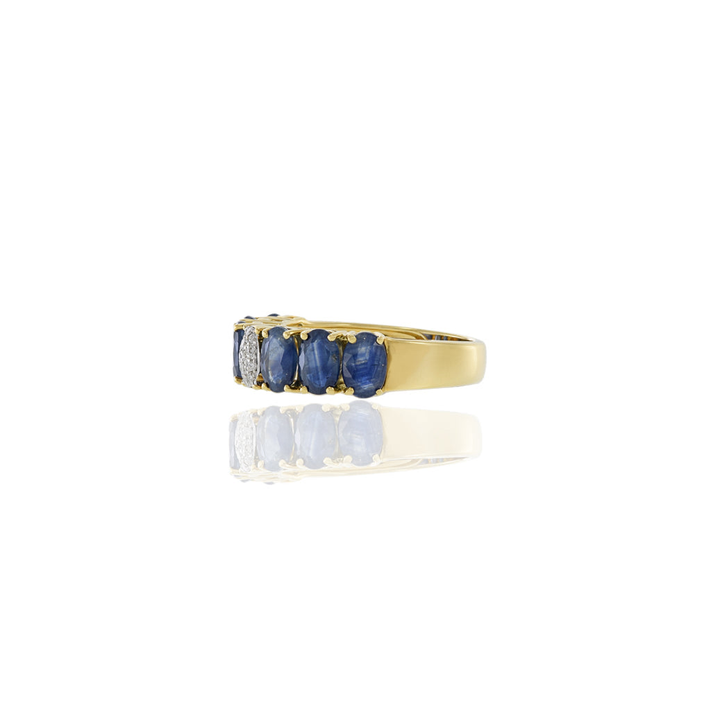 Solid Gold Sapphire And Diamond Ring (F9145B)