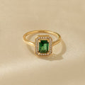 Solid Gold Emerald Engagement Ring (535809)