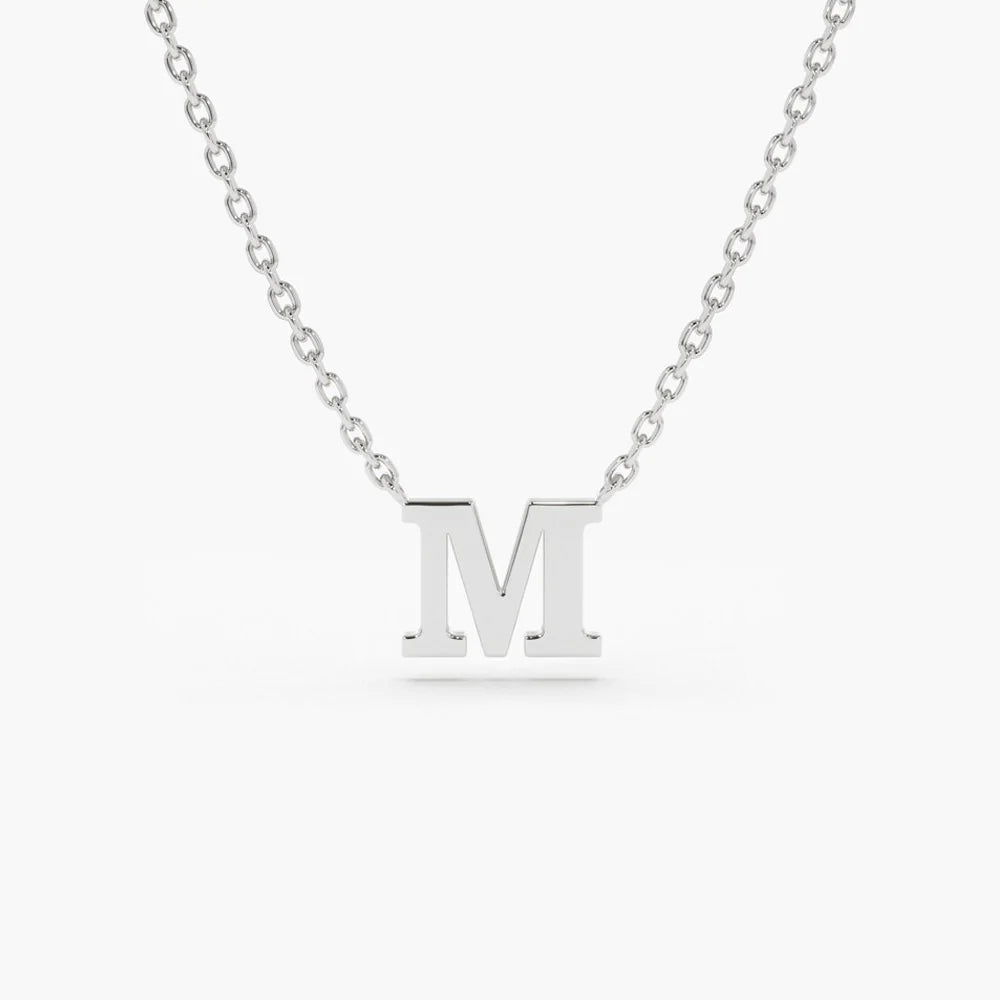 Solid Gold Initial Necklace