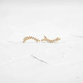Solid Gold Overlap Curve Diamond Studs
