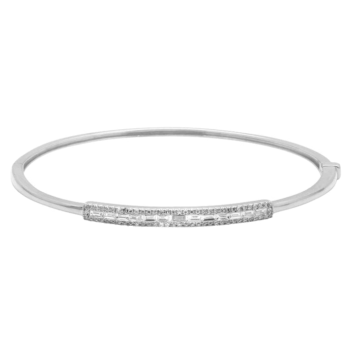 Solid Gold Soho Baguette Diamond Bangle
