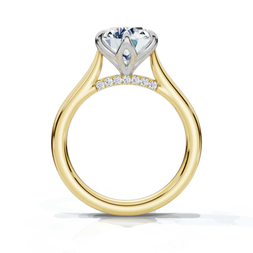 Solid Gold 2 CT Tulip Lab Grown Diamond Engagement Ring