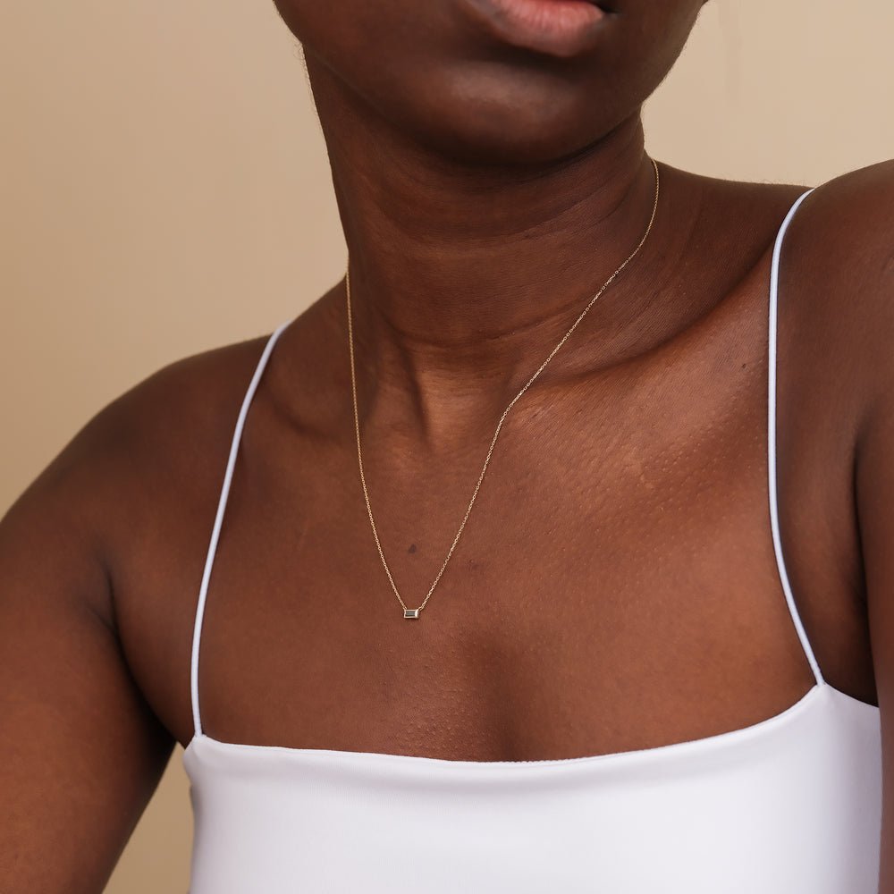 Solid Gold Black Diamond Necklace (2C2FF4)