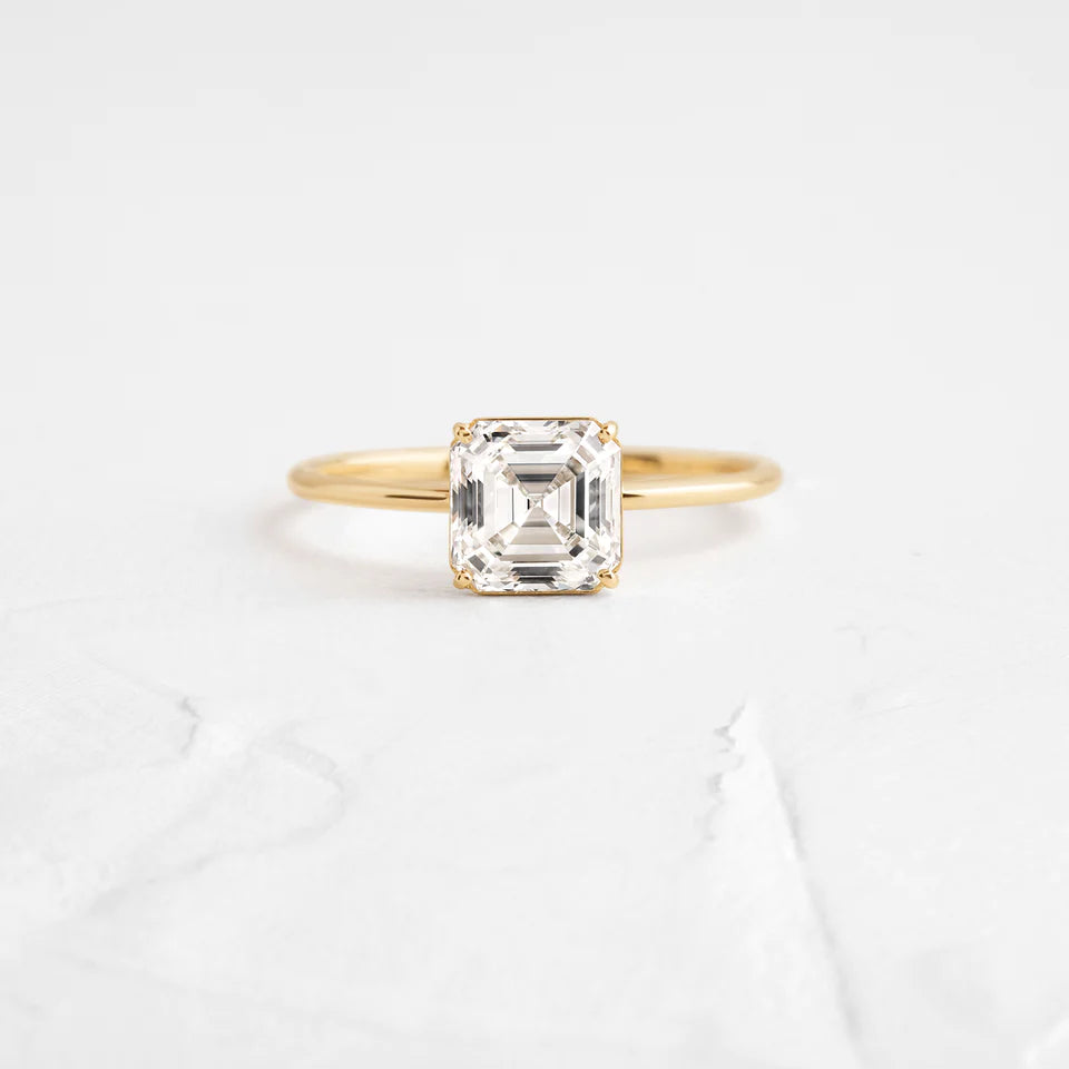 Solid Gold Lab-Grown Diamond Asscher Cut Ring