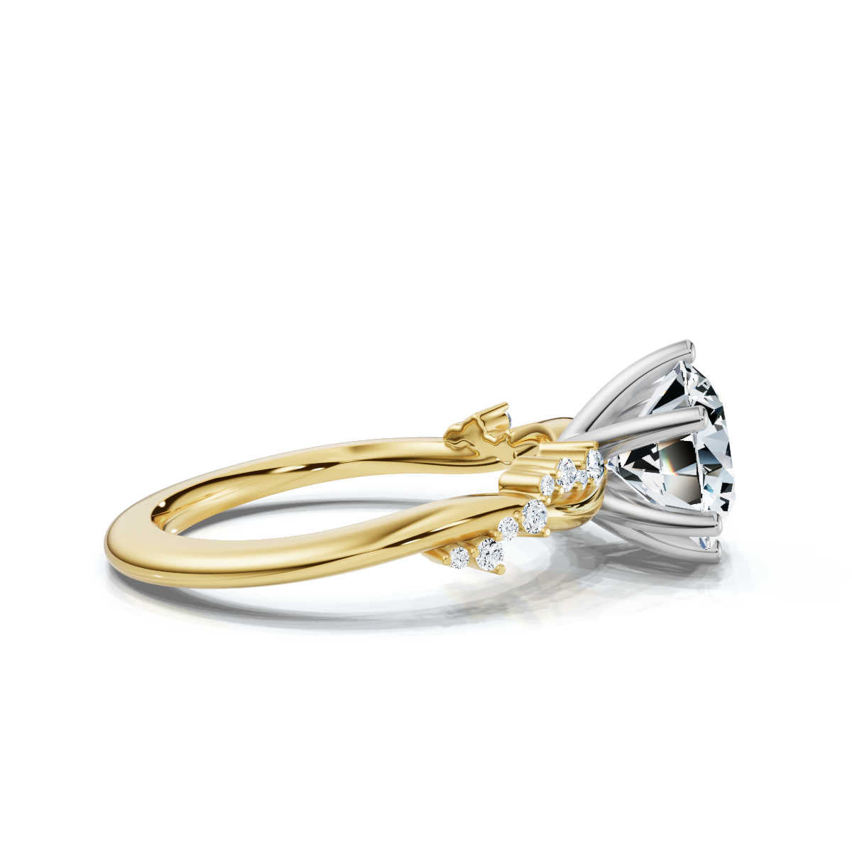 Solid Gold 2.1 Ct Lab Grown Diamond Engagement Ring