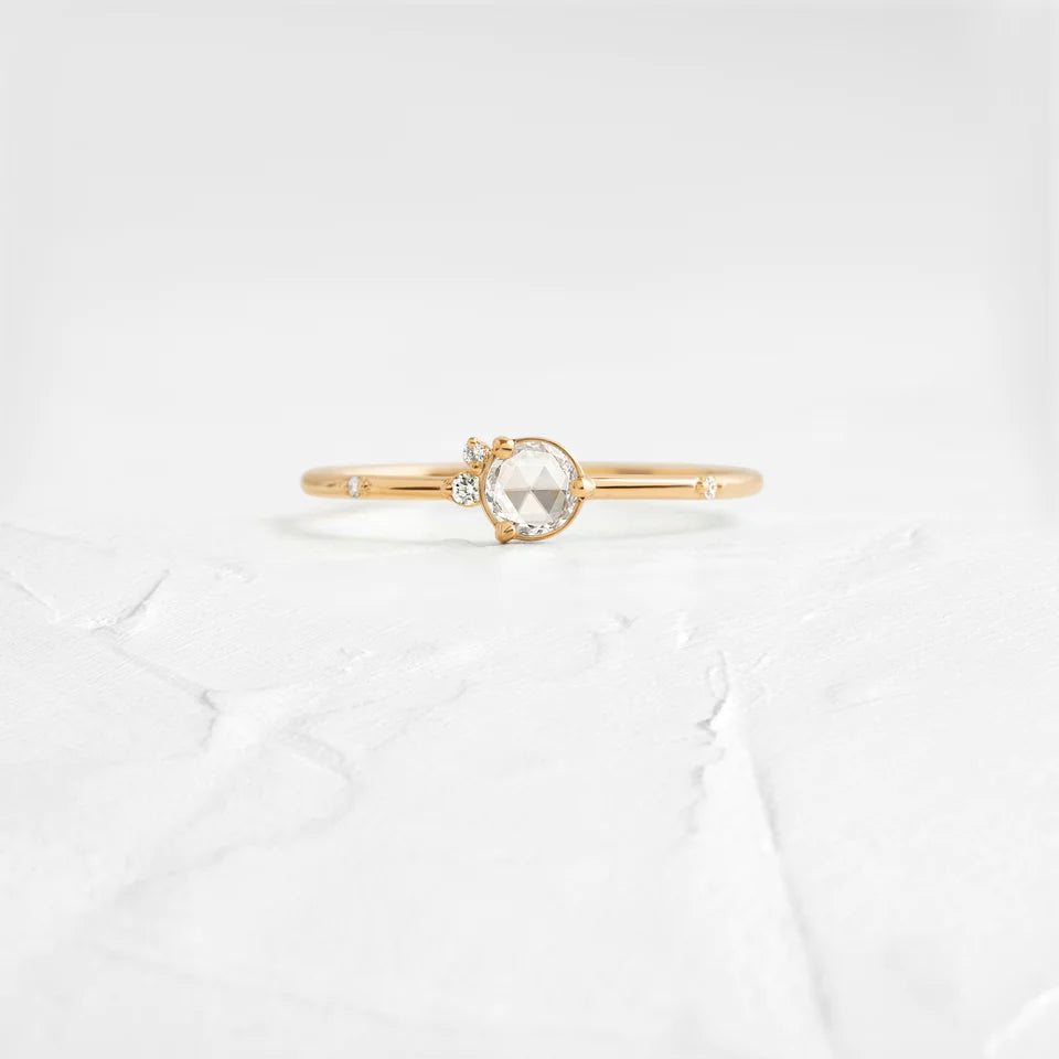 Solid Gold Lab-Grown Diamond Flurry Ring in Rose Cut Diamond