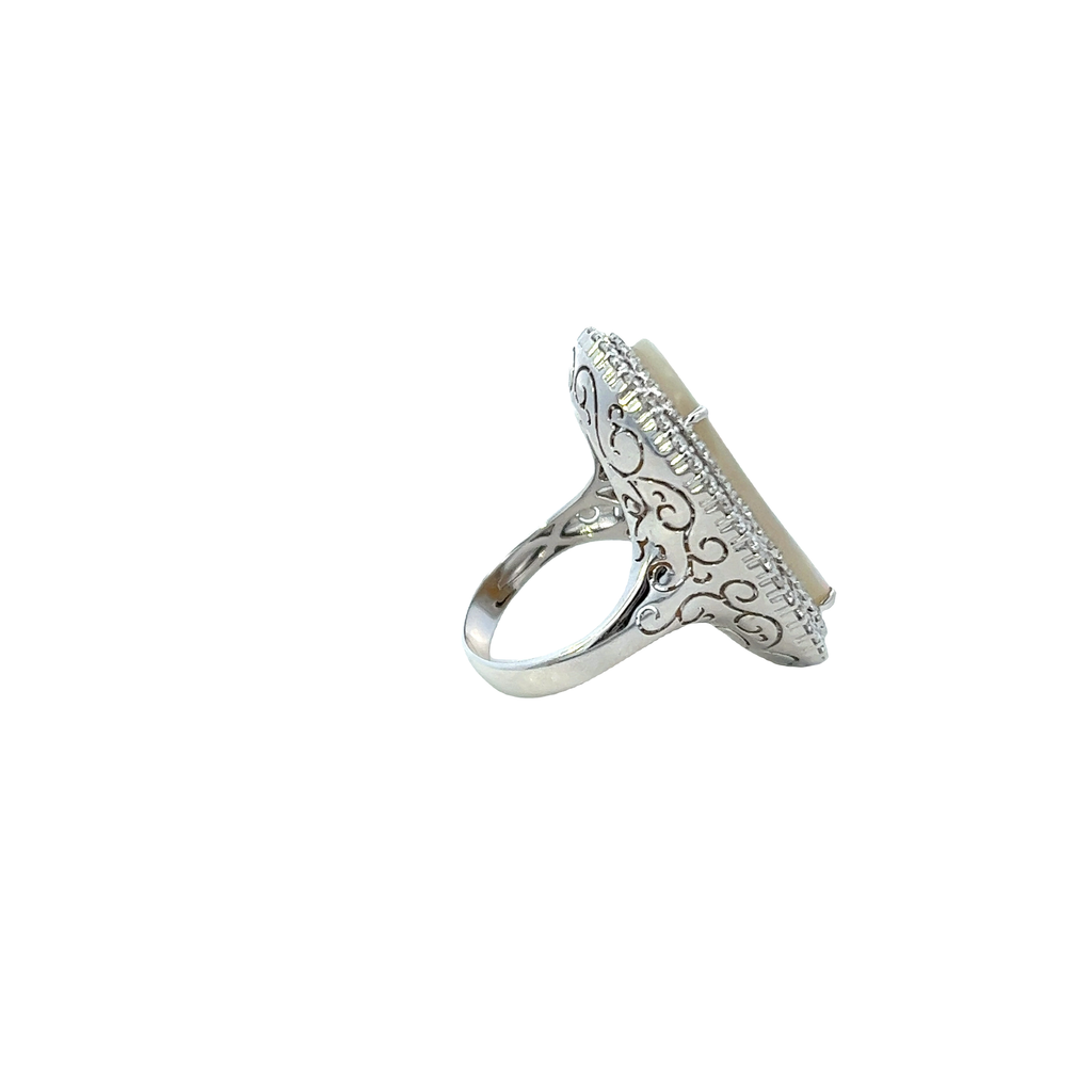 18K Solid Gold Opal Diamond Ring - Style A (Check Description - Says Earrings)