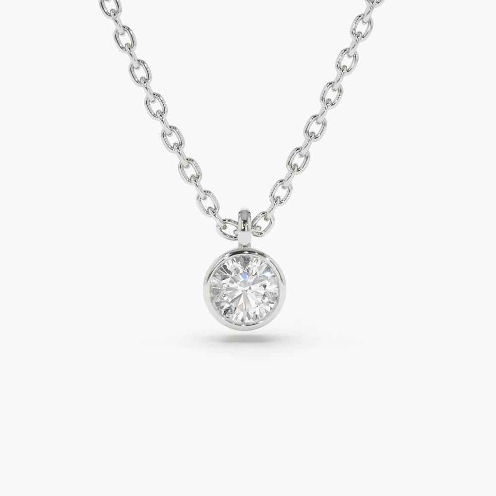 Solid Gold 0.20-0.50 ctw Diamond Solitaire on a Bail