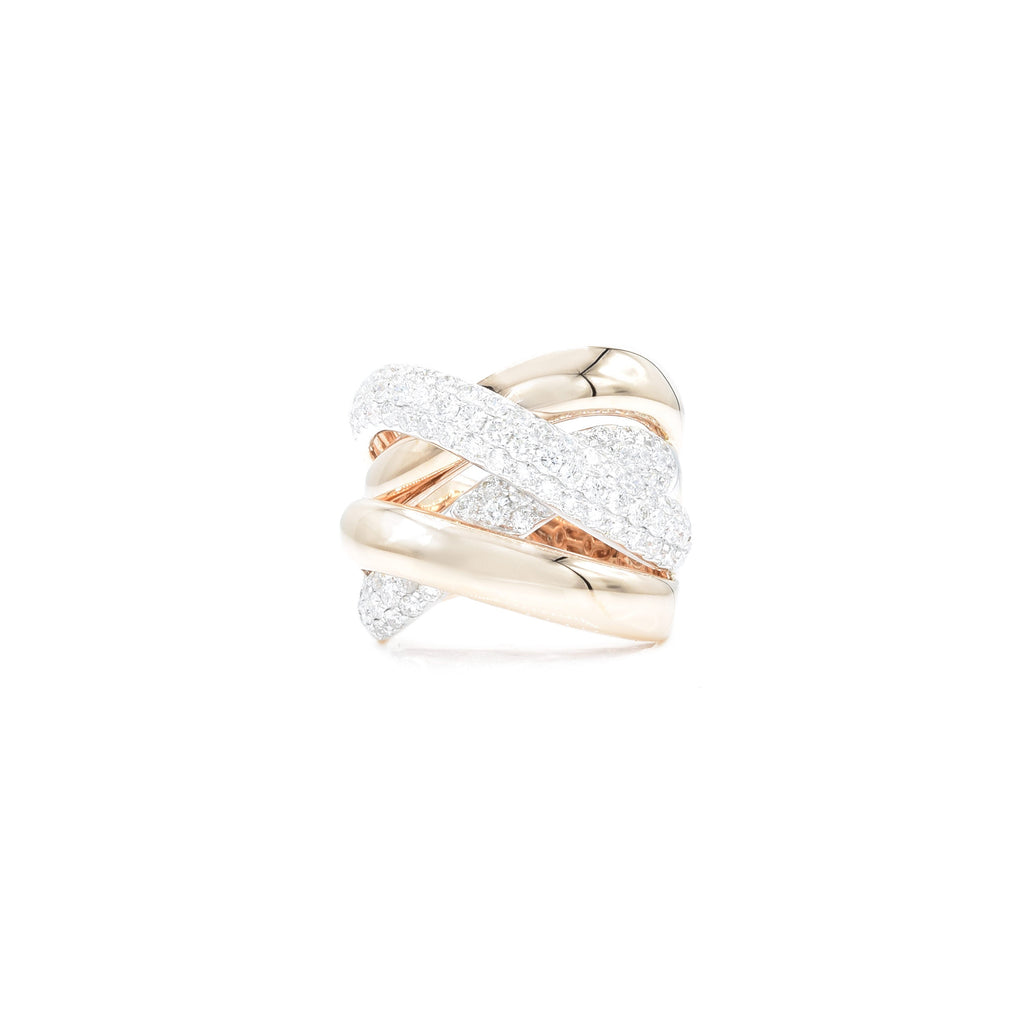 Solid Gold Diamond Multi-Band Ring