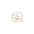 Solid Gold Diamond Wide Swirl Ring