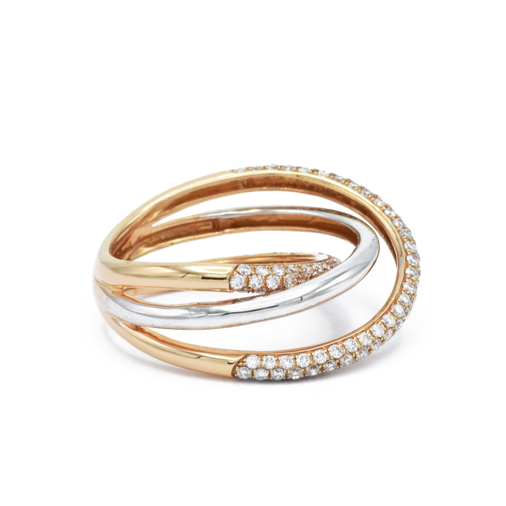 Tricolor Gold and Moissanite Twist Ring, photo 3