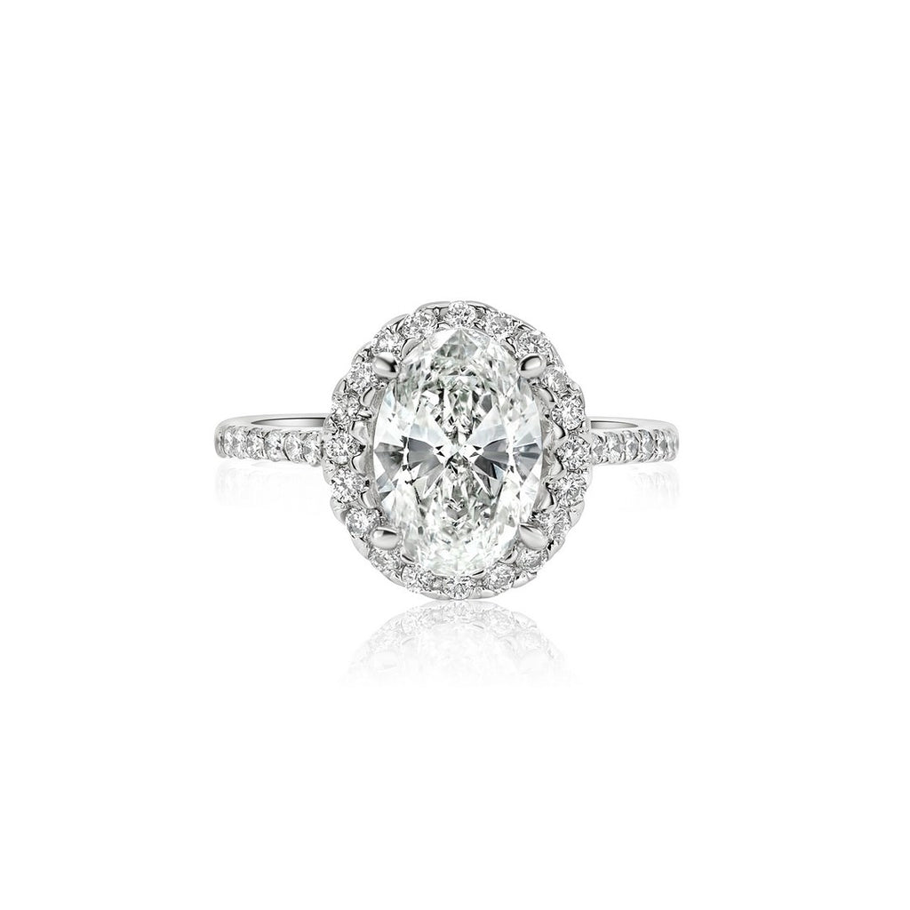 Solid Gold 2ct oval Diamond Engagement Ring