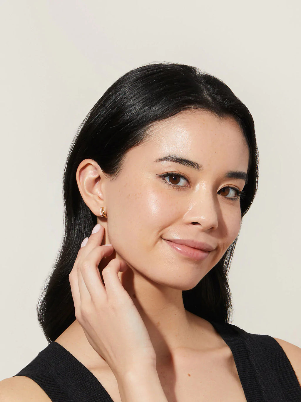 Solid Gold Double Hoop Earrings