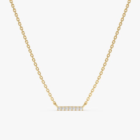 Solid Gold Diamond Bar Necklace (ECF6BB)