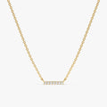 Solid Gold Diamond Bar Necklace (ECF6BB)