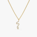 Solid Gold Diamond Snake Necklace (F7607C)
